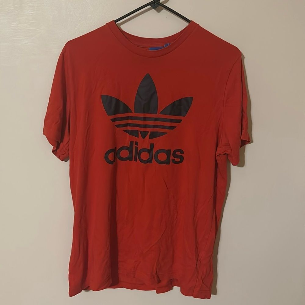 Adidas Originals Men's Basic T Shirt Trefoil BranRed Black Cotton large